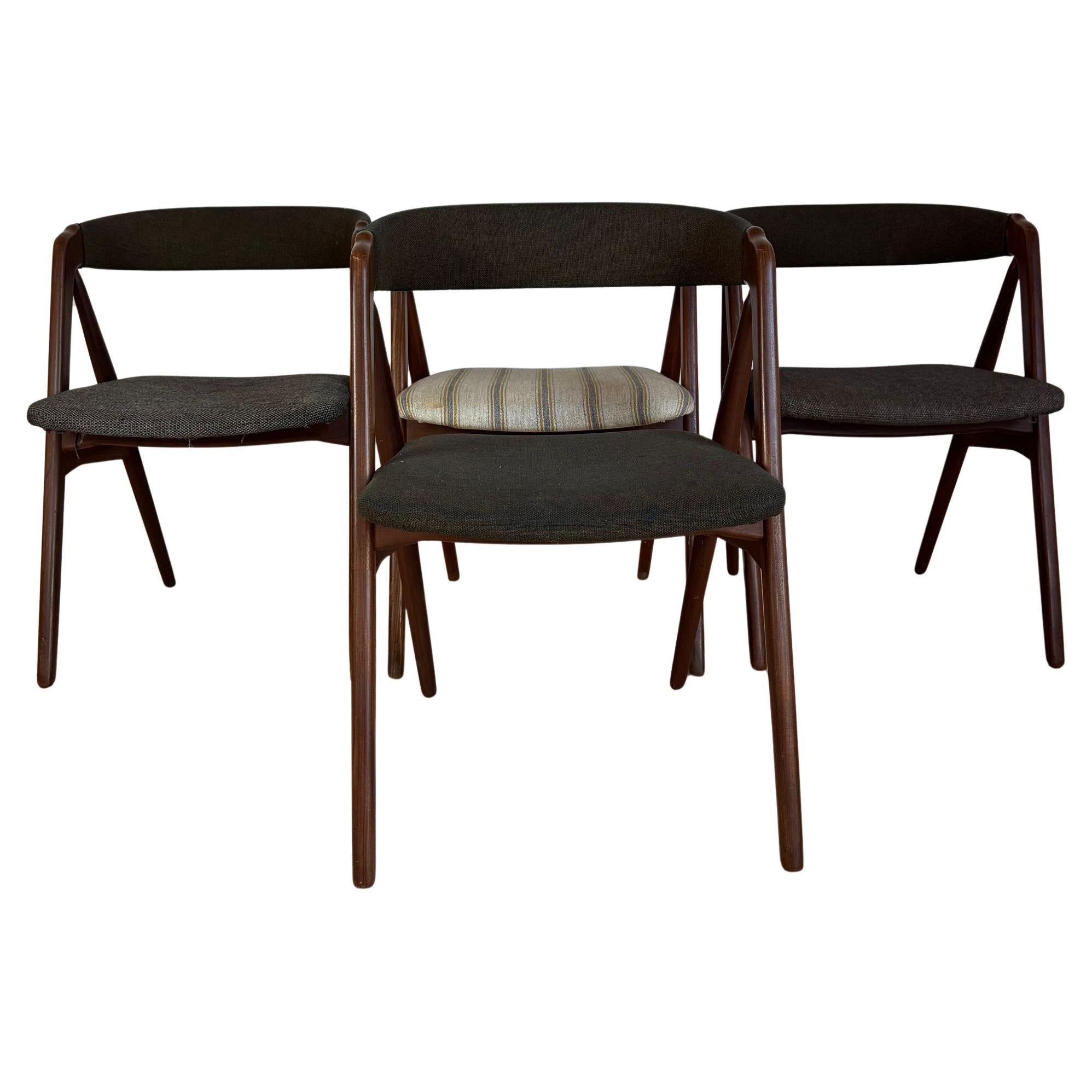 Ensemble de quatre chaises vintage, Thomas Harlev pour Farstrup Møbler, Danemark années 1950