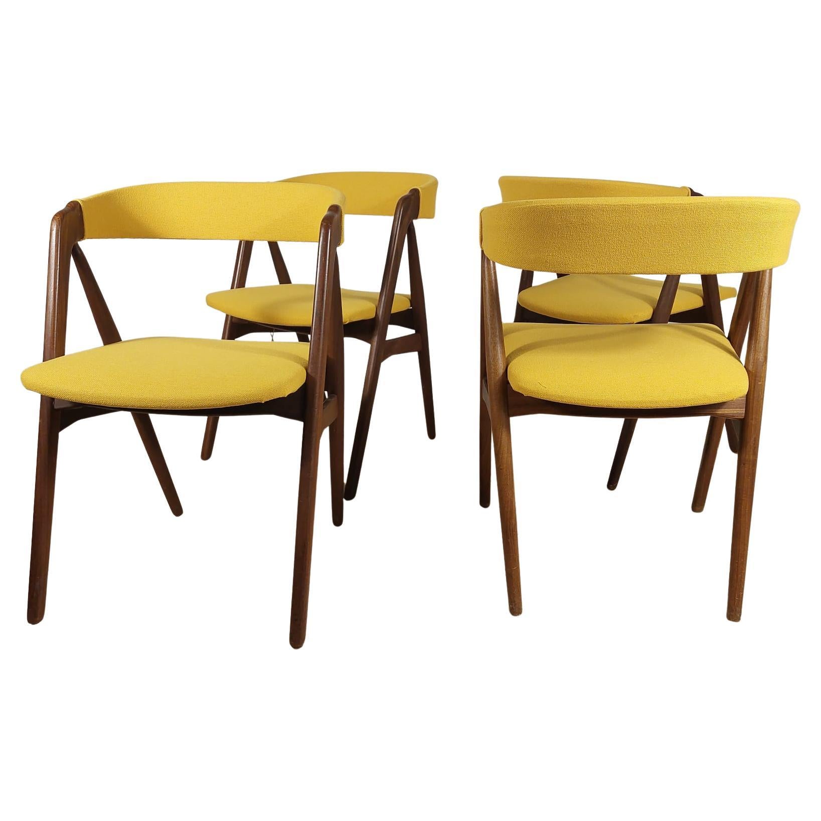 Juego de cuatro sillas vintage, Thomas Harlev para Farstrup Møbler, Dinamarca años 50