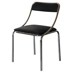 Sillas de comedor cromadas, juego de cuatro, Italia Años 70