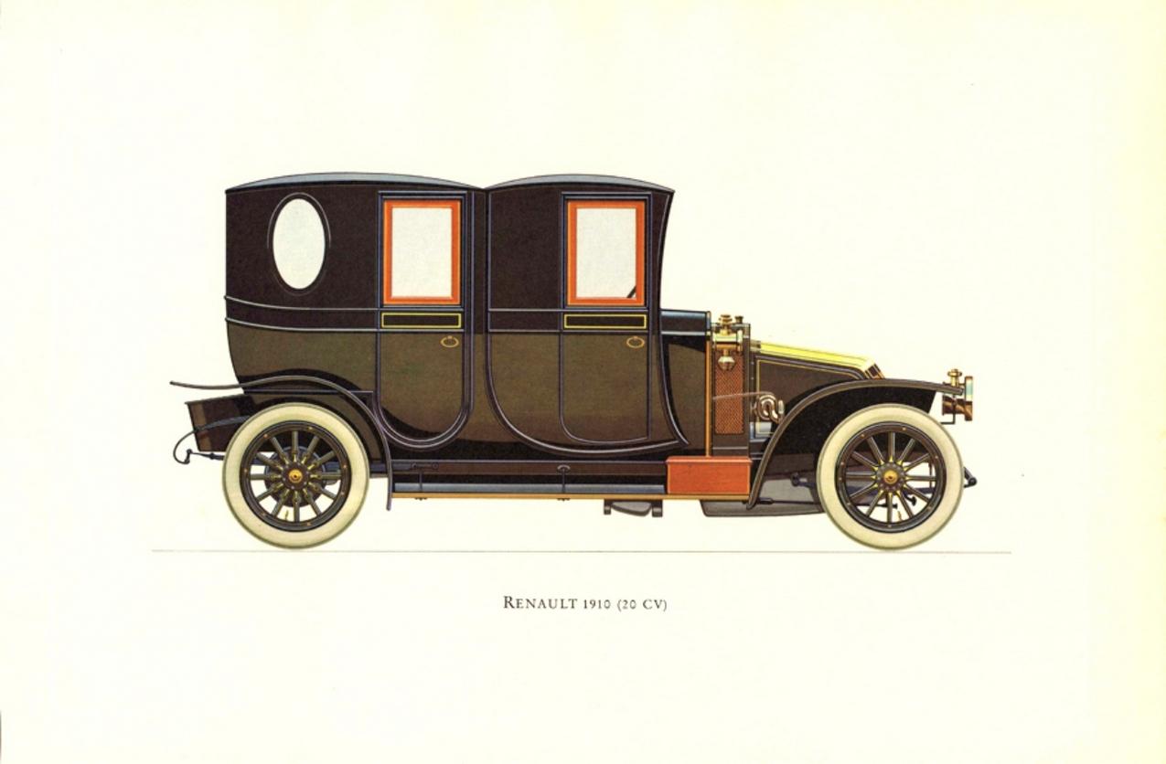 Anglais Ensemble de quatre voitures classiques anciennes:: lithographies couleur encadrées:: 1964 en vente