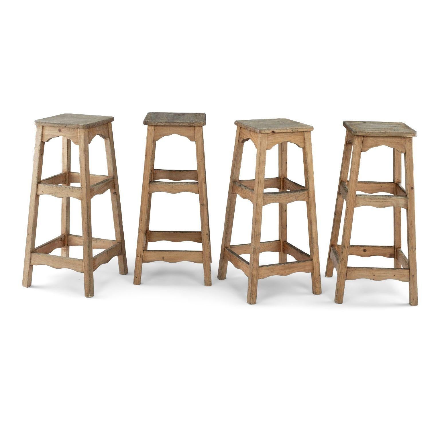 French Set of Four Vintage Barstools