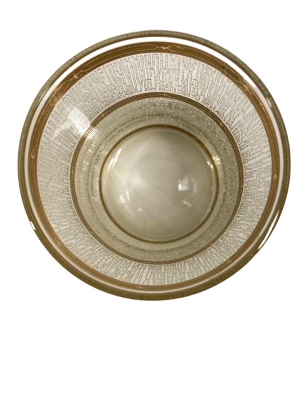 Set von vier Vintage-Kupferglas-Gläsern mit Felsgläsern im „Icicle“-Muster (amerikanisch) im Angebot
