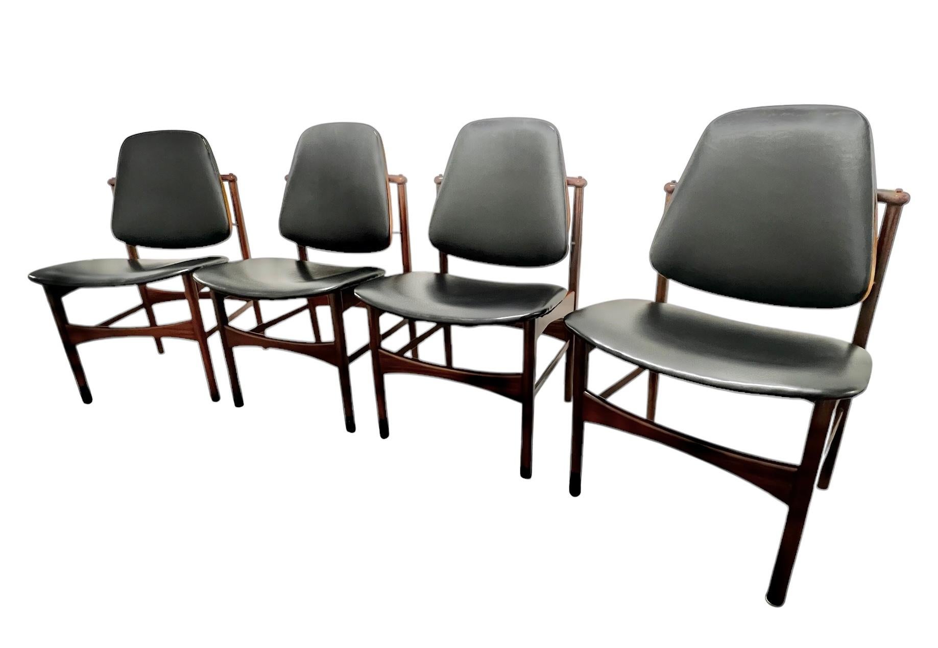 Set of Four Vintage Danish Dining Chairs by Arne Vodder for France & Daverkosen 3