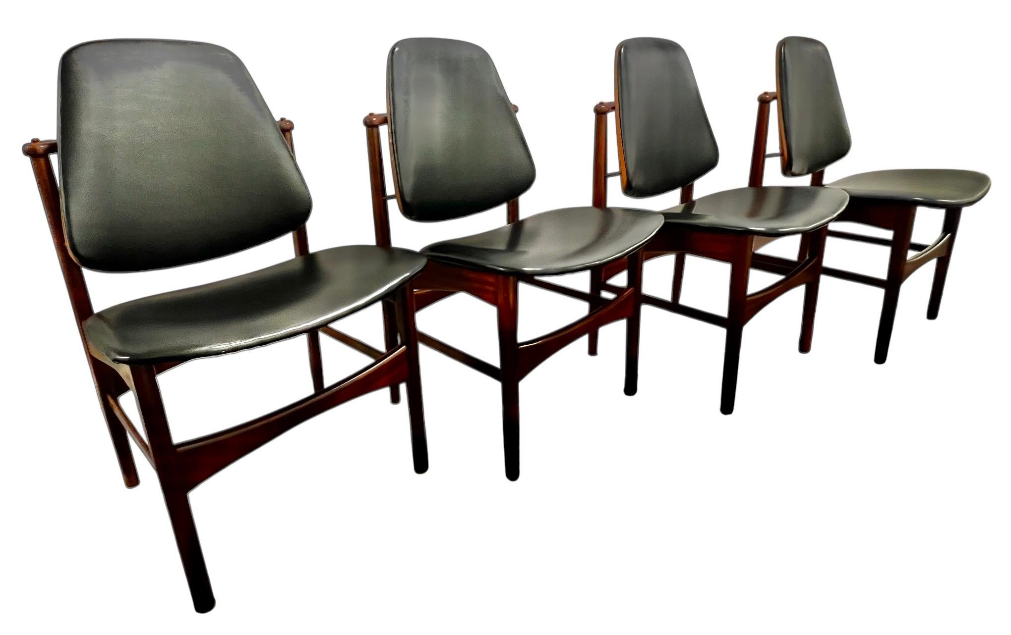 Set of Four Vintage Danish Dining Chairs by Arne Vodder for France & Daverkosen 4