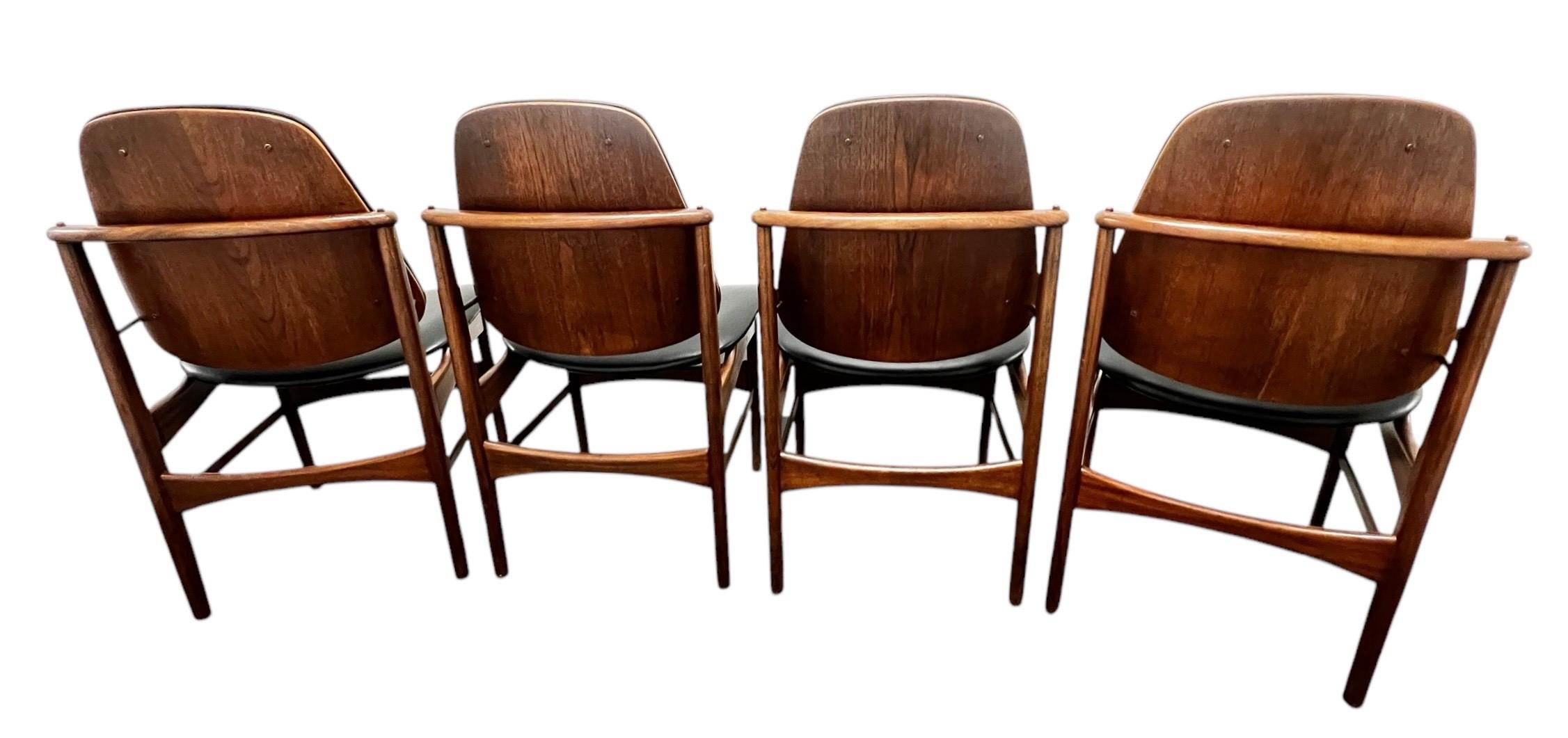 Set of Four Vintage Danish Dining Chairs by Arne Vodder for France & Daverkosen 2