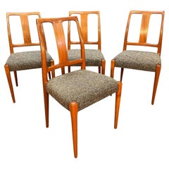 Set of Four Vintage Danish Mid-Century Modern Teak High Back Dining Chairs