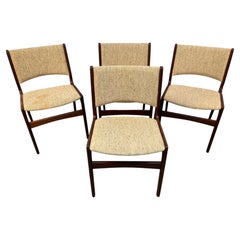 Vierer-Set dänischer Vintage-Esszimmerstühle im Modern-Stil von Erik Buch aus Teakholz, „Modell 89“