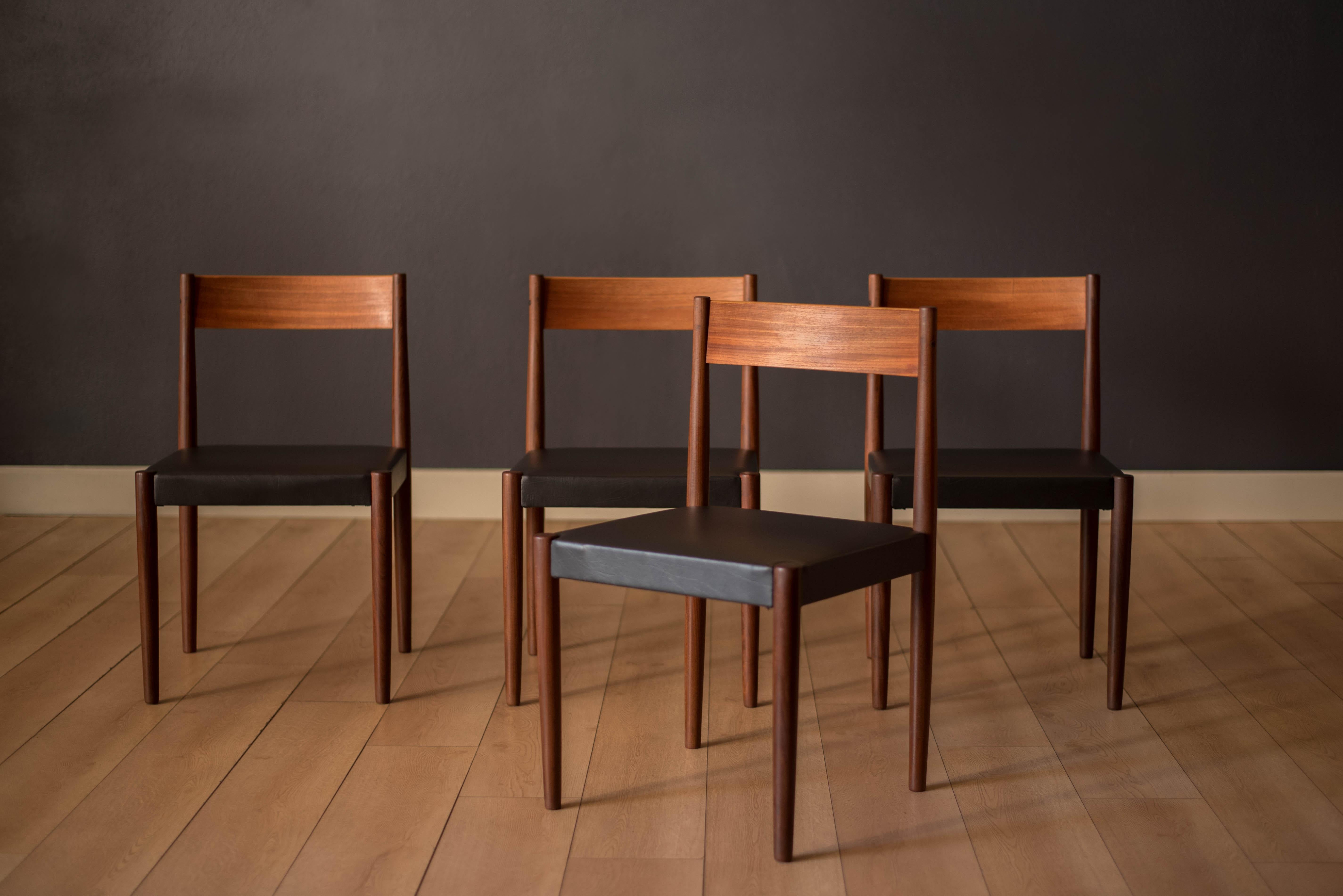 Scandinavian Modern Set of Four Vintage Danish Modern Frem Røjle Teak Dining Chairs by Poul Volther