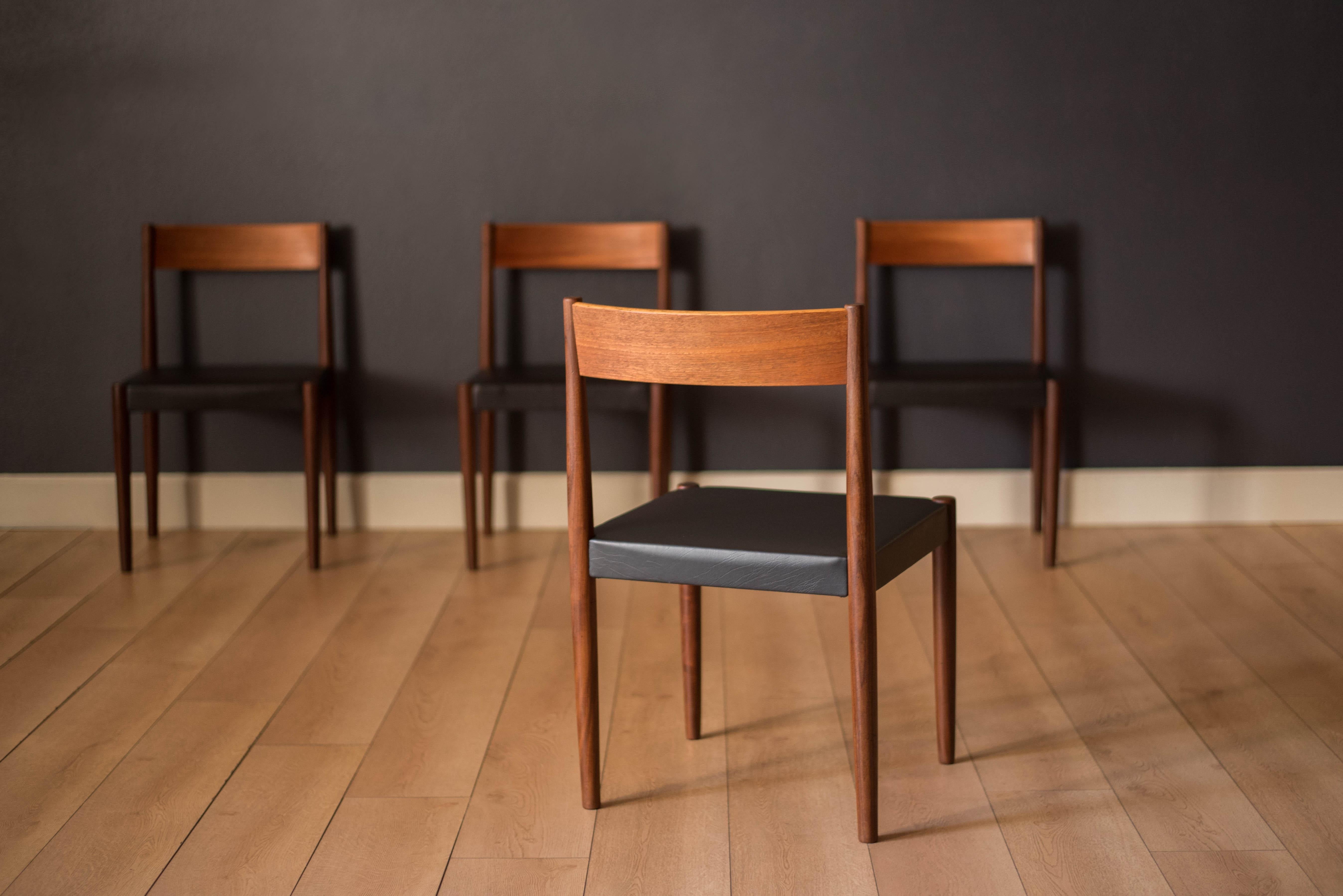 Set of Four Vintage Danish Modern Frem Røjle Teak Dining Chairs by Poul Volther In Good Condition In San Jose, CA