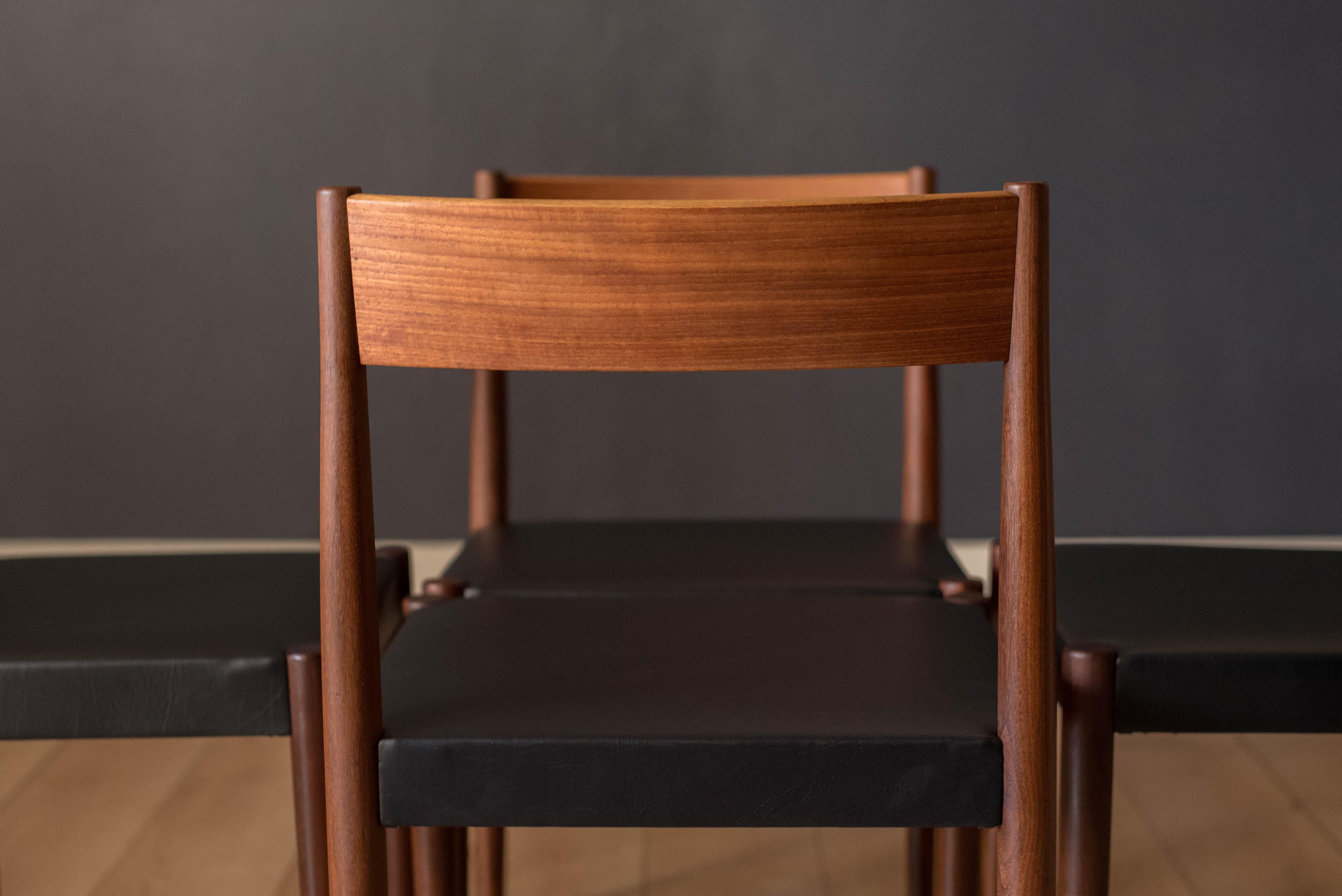 Mid-20th Century Set of Four Vintage Danish Modern Frem Røjle Teak Dining Chairs by Poul Volther