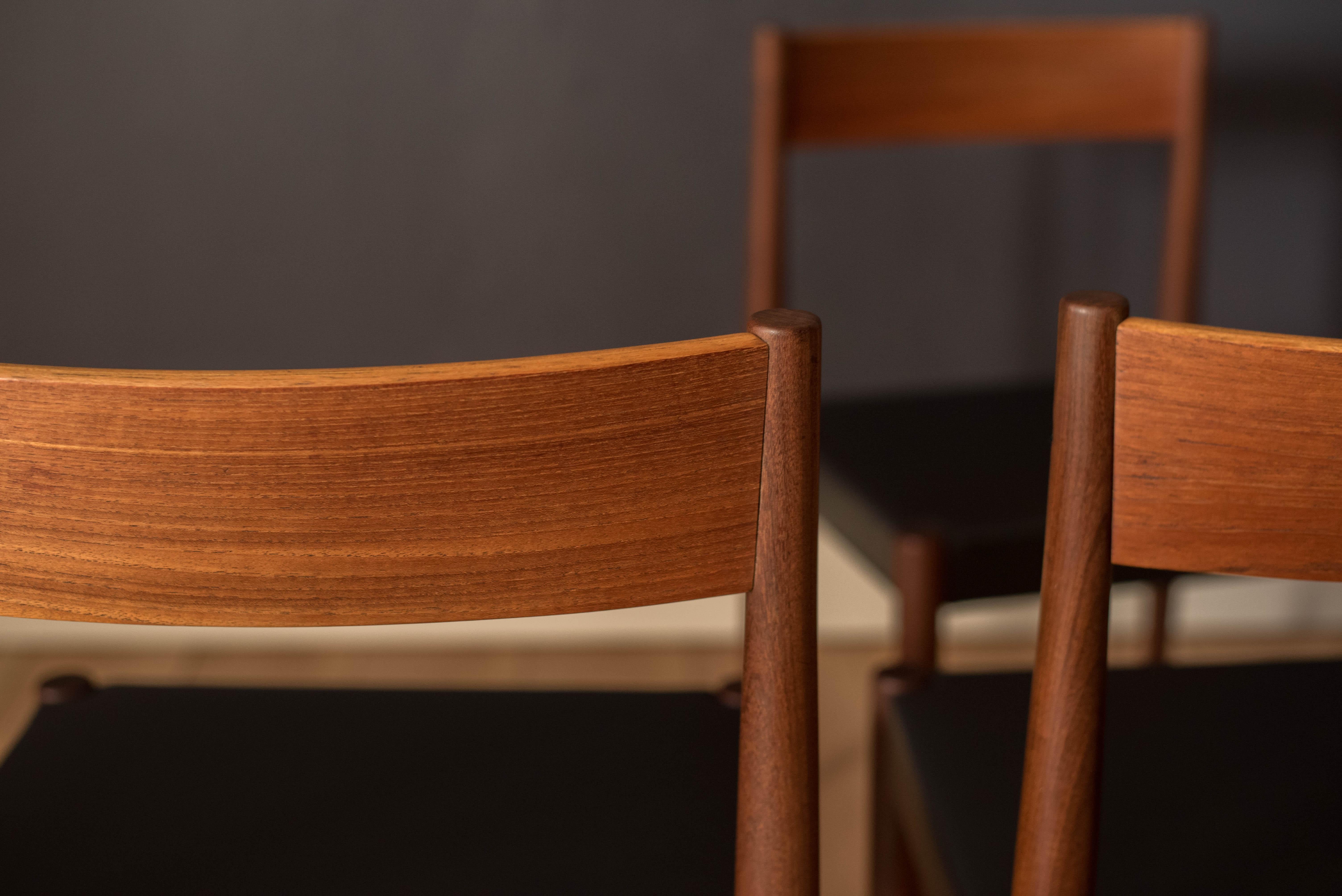 Set of Four Vintage Danish Modern Frem Røjle Teak Dining Chairs by Poul Volther 1
