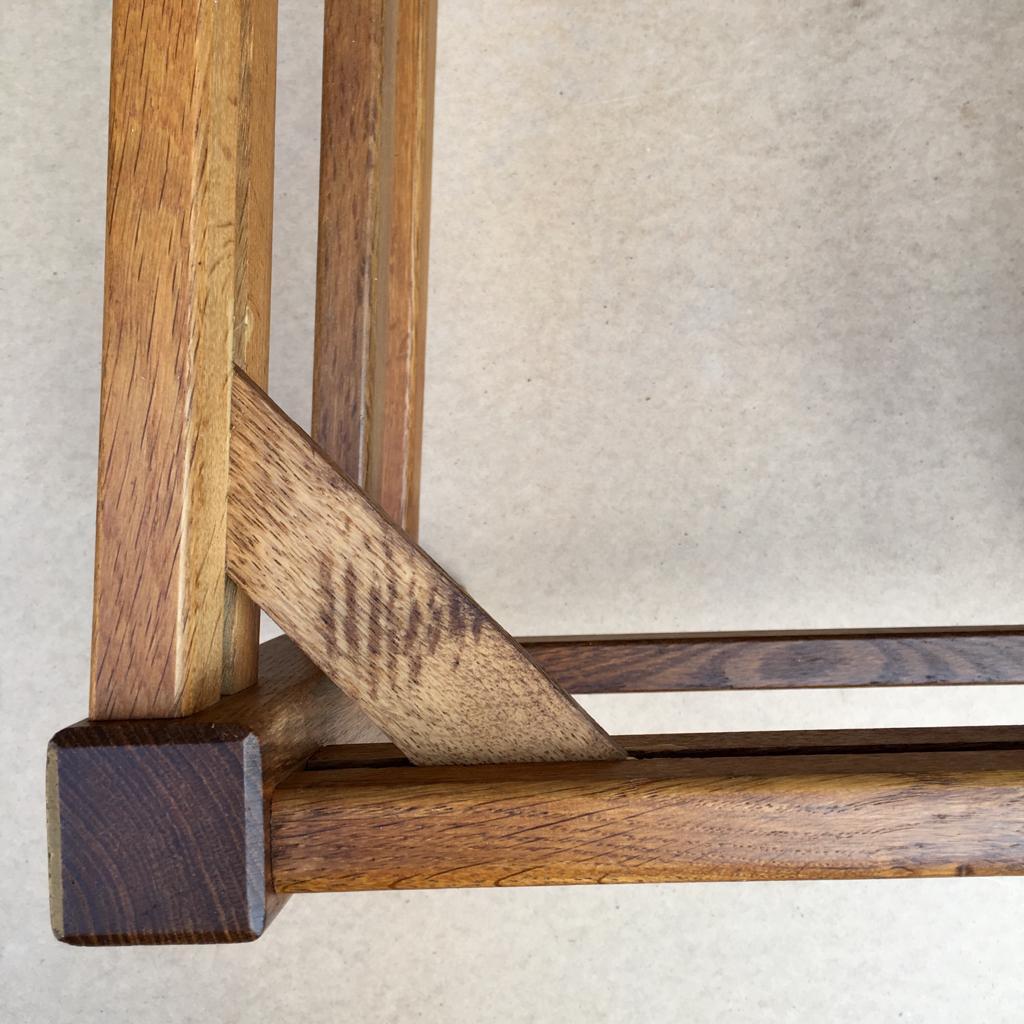 Late 20th Century Set of Four Vintage Dutch Dining Oak Chairs with Straw Seats For Sale