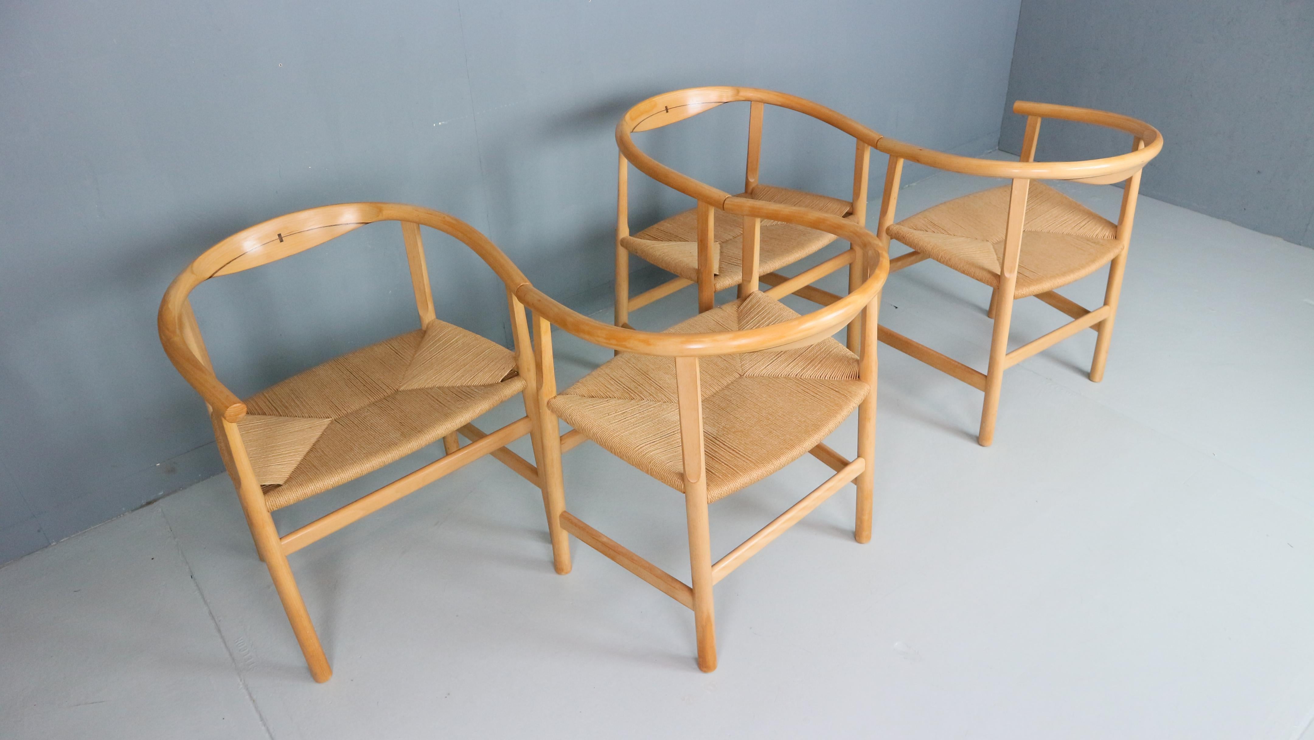Satz von vier Vintage-Stühlen PP201 von Hans J Wegner für Pp Furniture, Dänemark im Angebot 12