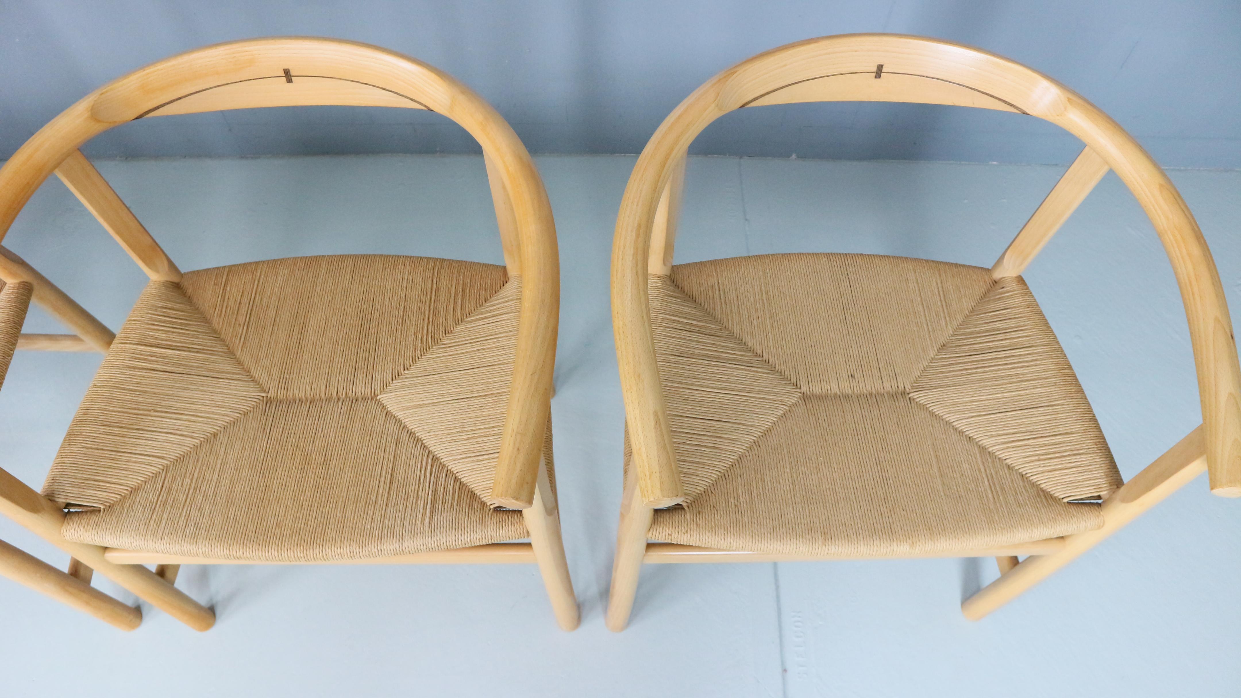 Satz von vier Vintage-Stühlen PP201 von Hans J Wegner für Pp Furniture, Dänemark (Papierkordel) im Angebot