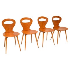 Set of Four Vintage French Bentwood Dining Chairs by Baumann