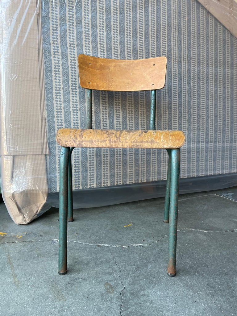 Set of Four Vintage French School Chairs For Sale at 1stDibs school