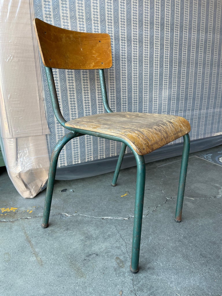Set of Four Vintage French School Chairs For Sale at 1stDibs school