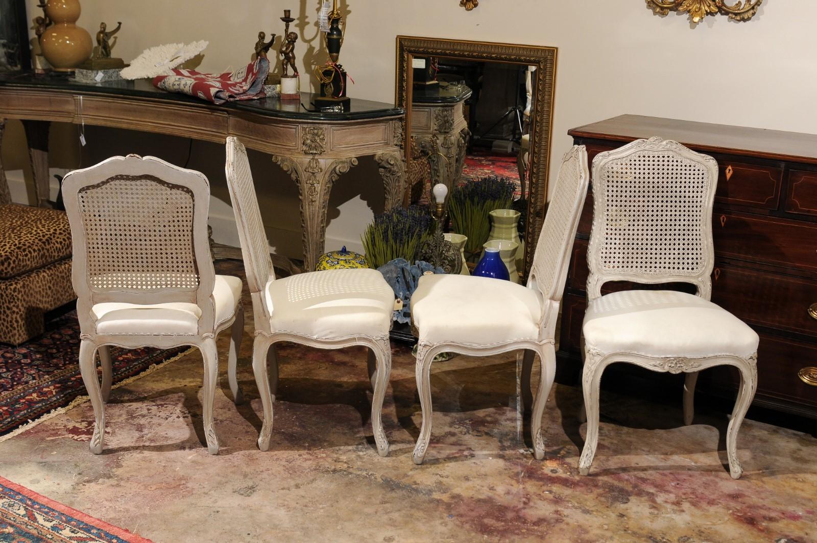 Set of Four Vintage French Side Chairs For Sale 3