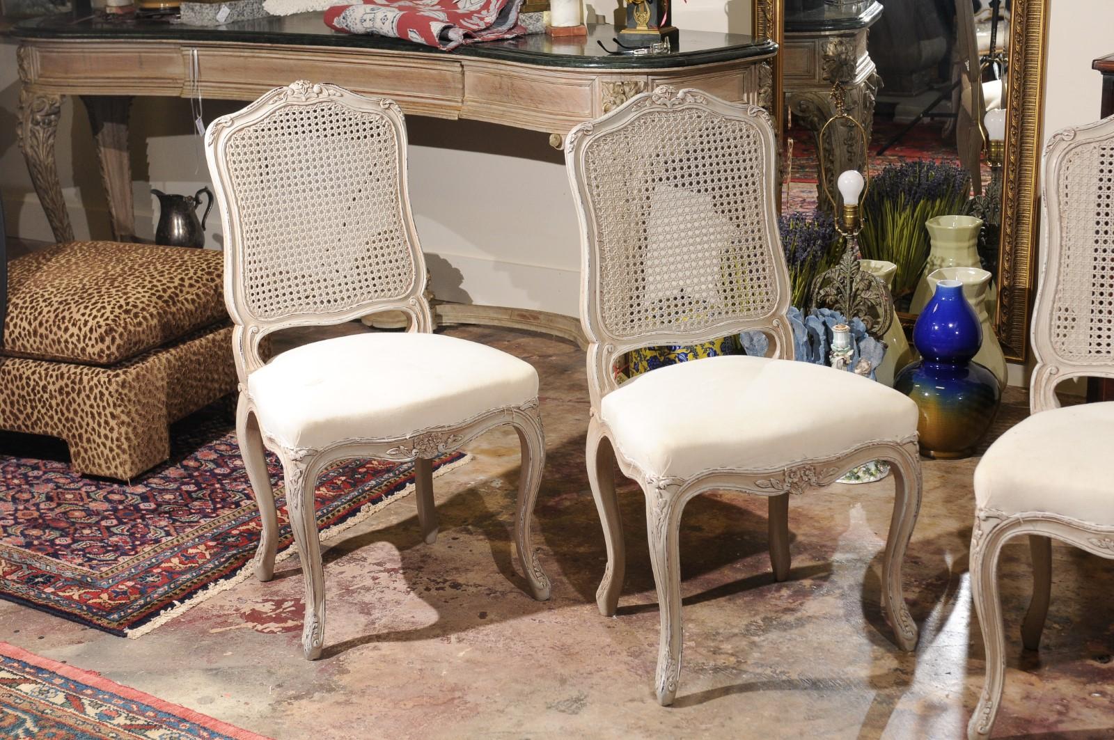 French Provincial Set of Four Vintage French Side Chairs For Sale