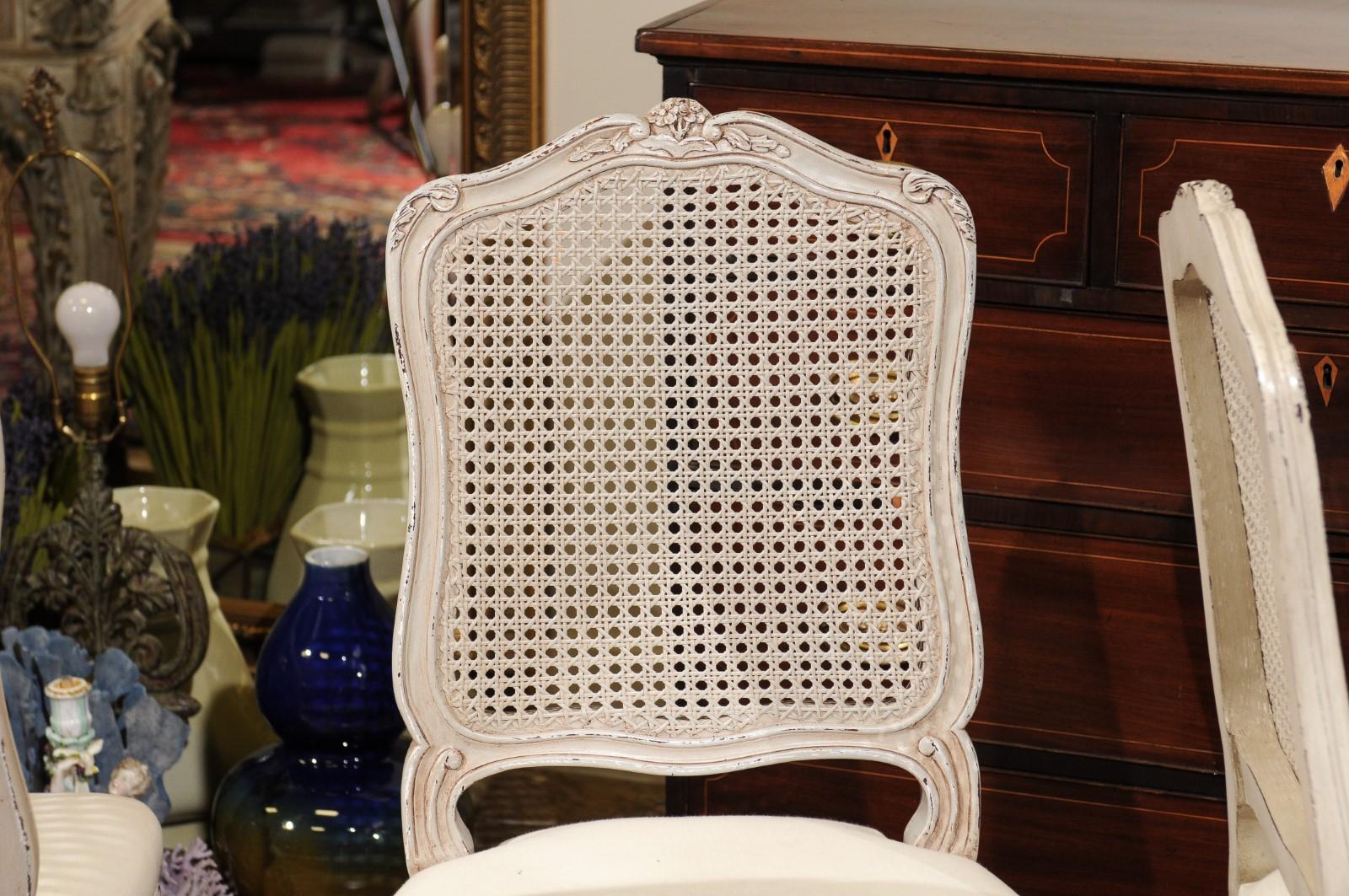 Cane Set of Four Vintage French Side Chairs For Sale