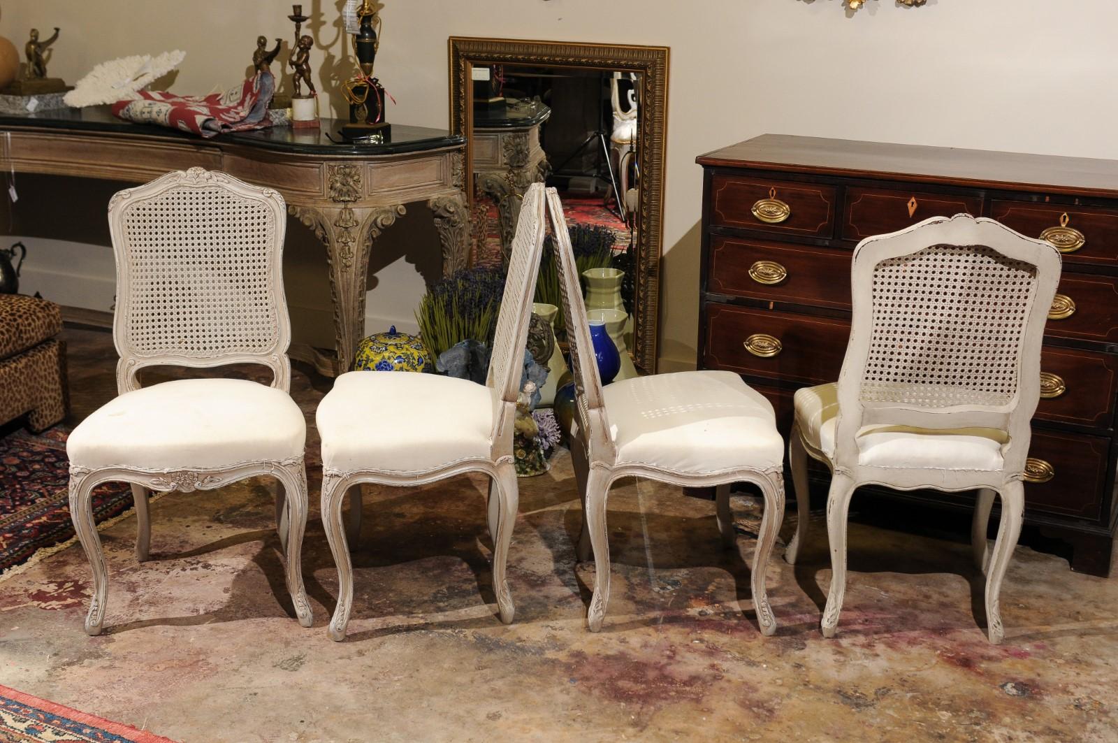 Set of Four Vintage French Side Chairs For Sale 1