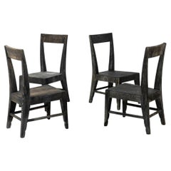 Set of Four Used French Wooden Chairs