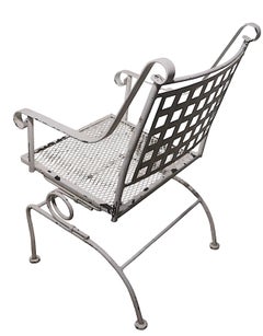 Set of Four Vintage Garden Patio Dining Height Spring Chairs att to Woodard