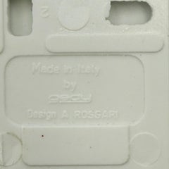 Set of Four Vintage Gedy Hooks in White Plastic Italy 1970s Space Age