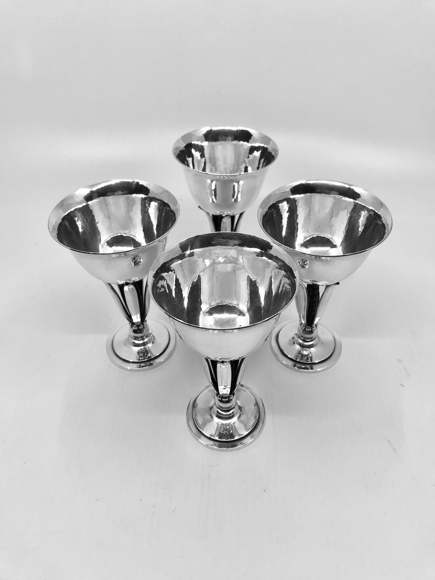 Modern Set of Four Vintage Georg Jensen Goblets #462 by Harald Nielsen For Sale