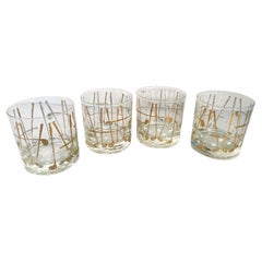 Set of Four Vintage Georges Briard 'Golf' Themed Rocks Glasses