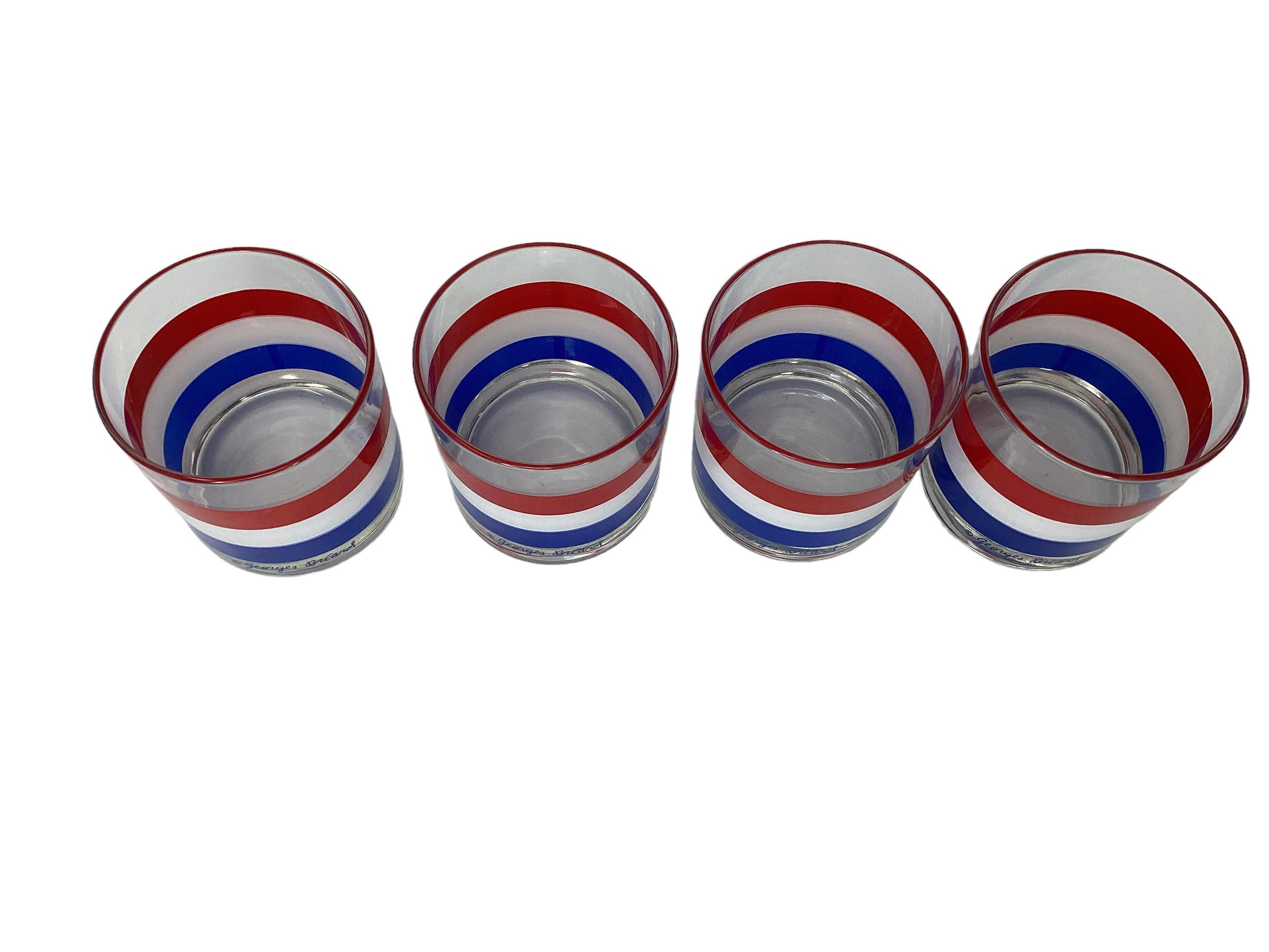 Américain Ensemble de quatre verres vintage Georges Briard Rocks en vente