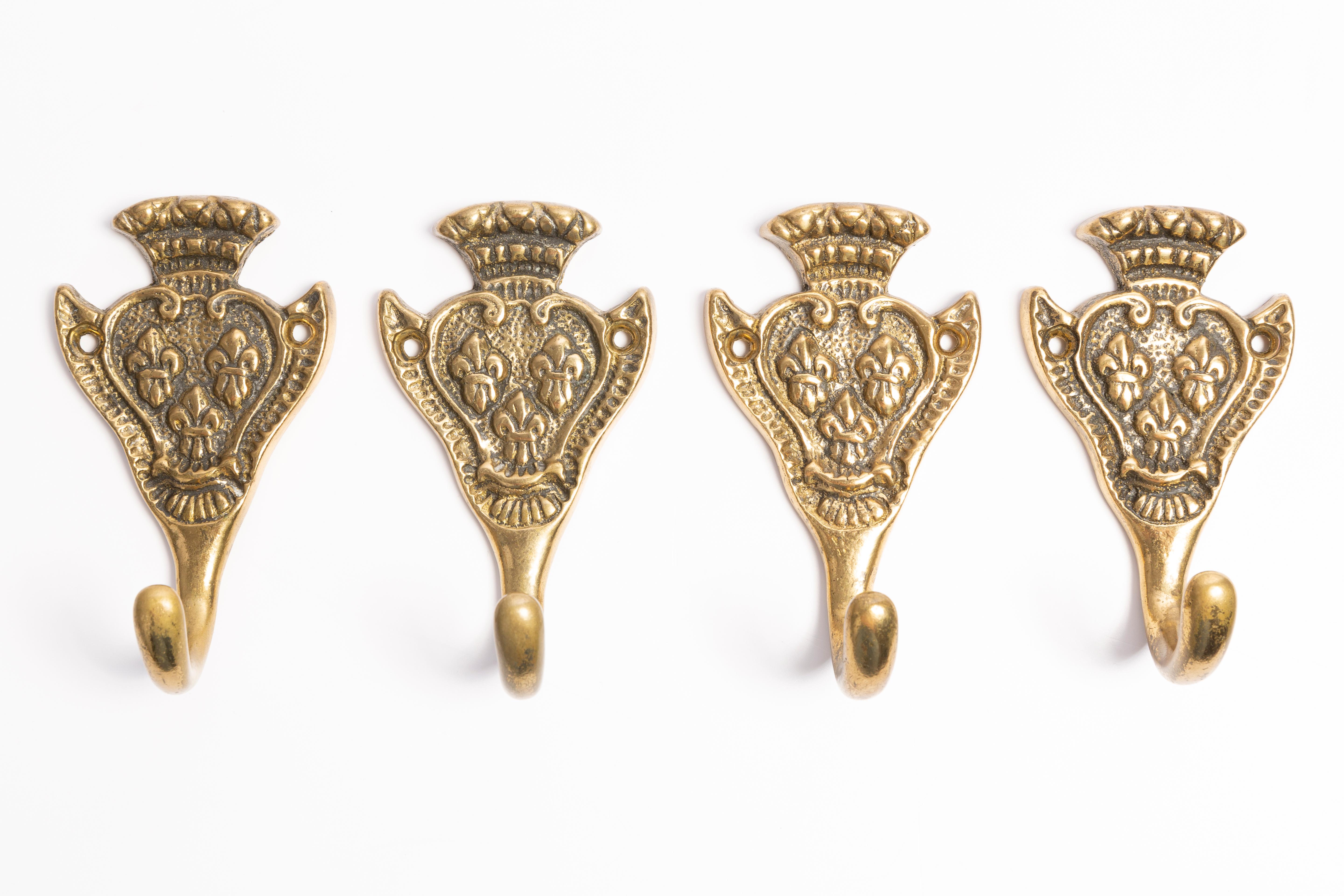 20th Century Set of Four Vintage Gold Decorative Wall Hangers, Europe, 1960s For Sale