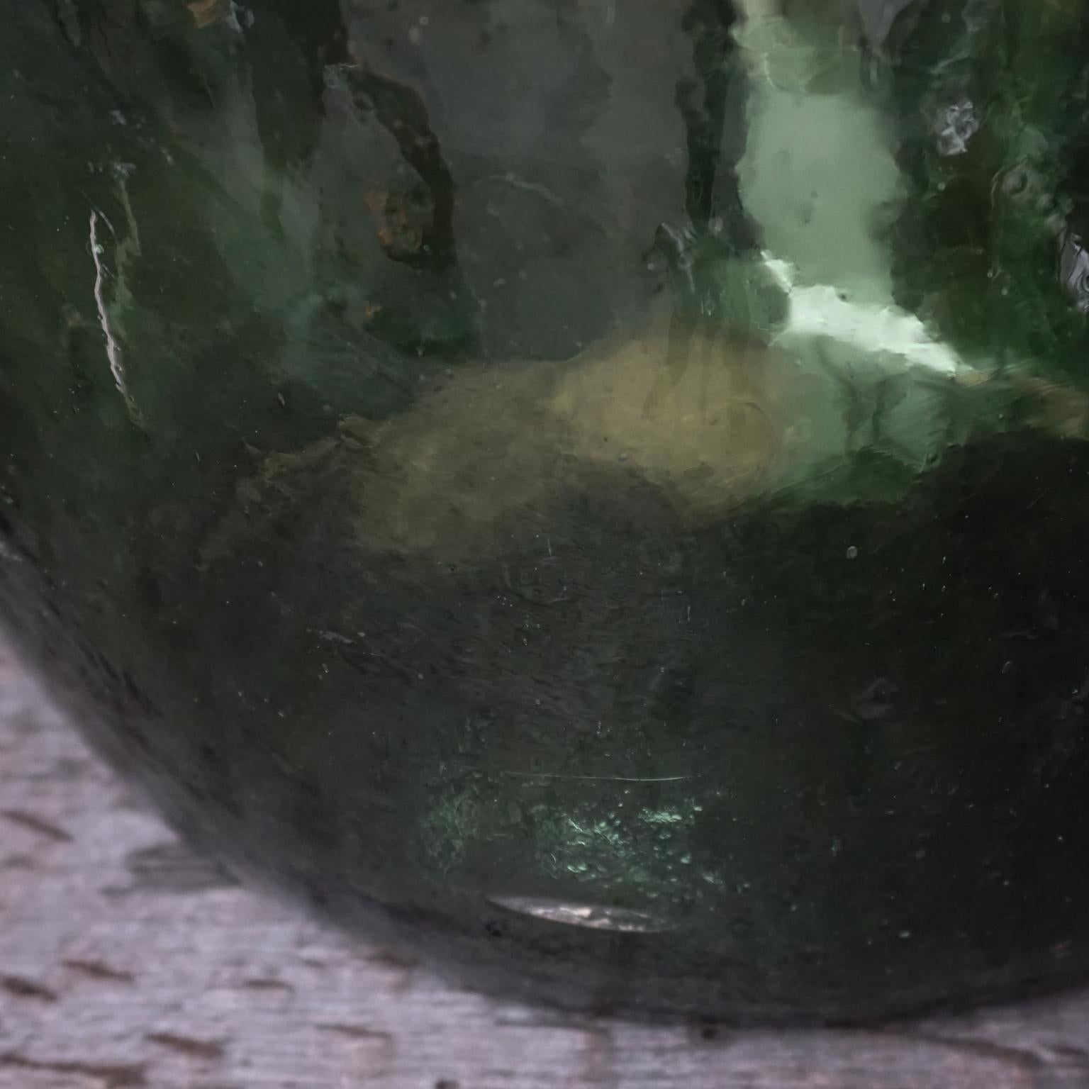 Set of Four Vintage Green Glass Bottles Demijohns, Lady Jeanne or Carboys 4