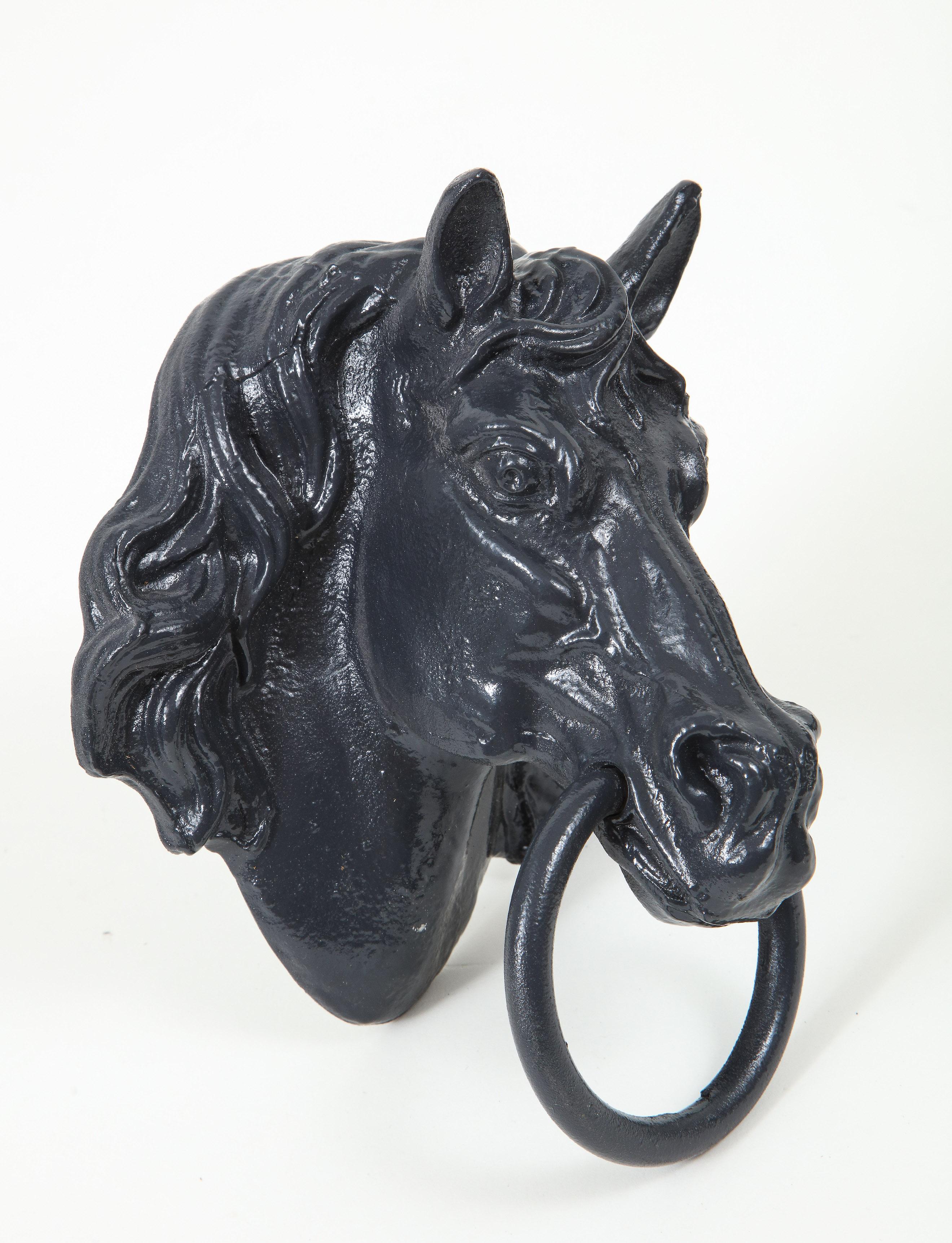 20th Century Set of Four Vintage Hermès Cast Iron Horse Heads