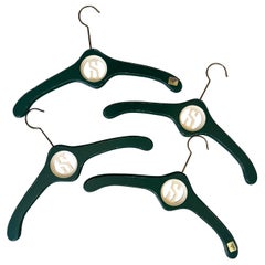Set of Four Vintage Hollywood Regency "S" Monogrammed Coat Hangers
