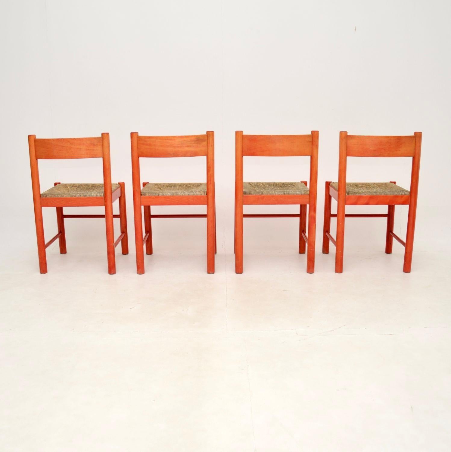 Mid-Century Modern Set of Four Vintage Italian Carimate Style Dining Chairs