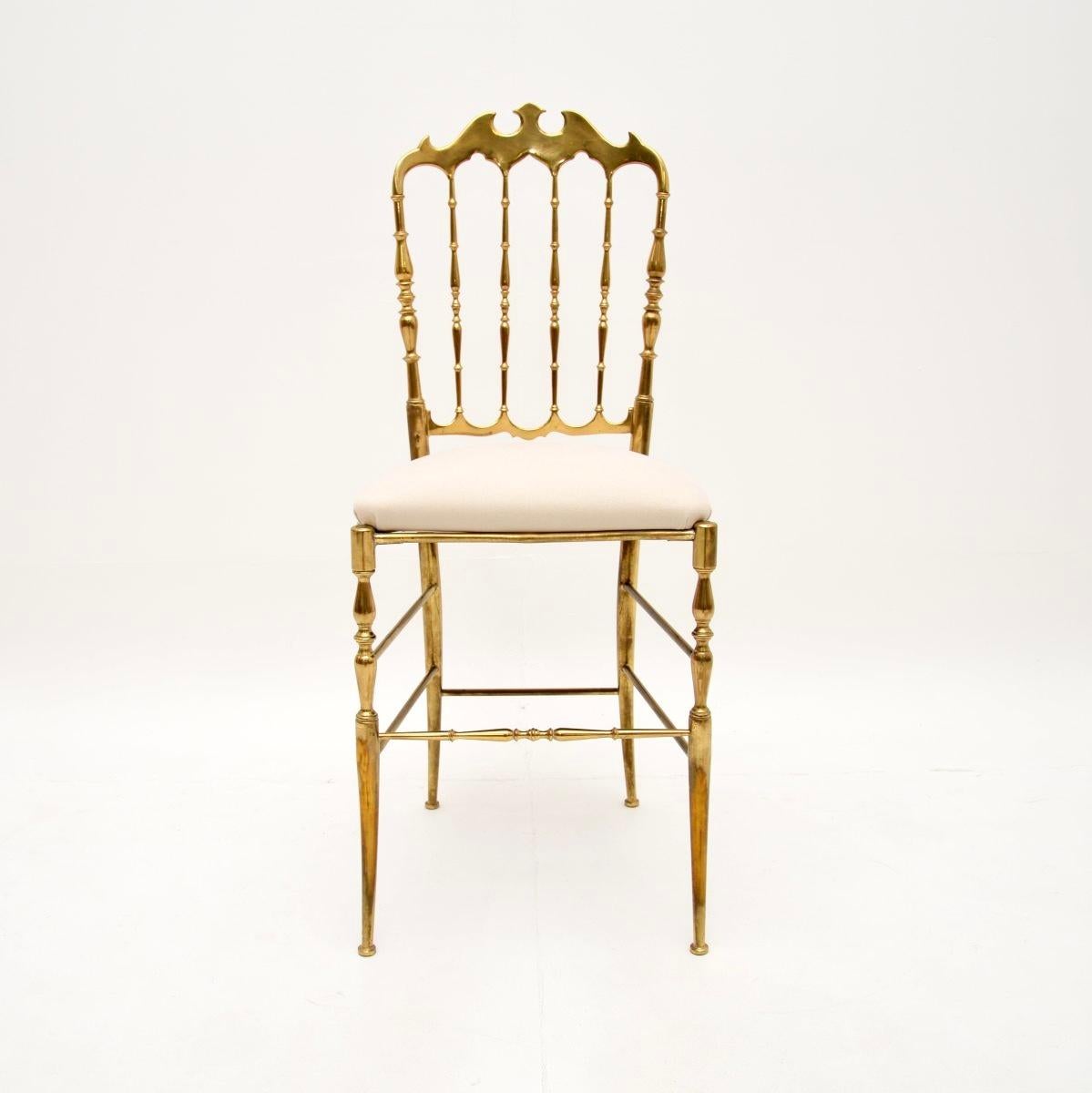 Set of Four Vintage Italian Chiavari Dining Chairs in Solid Brass 6