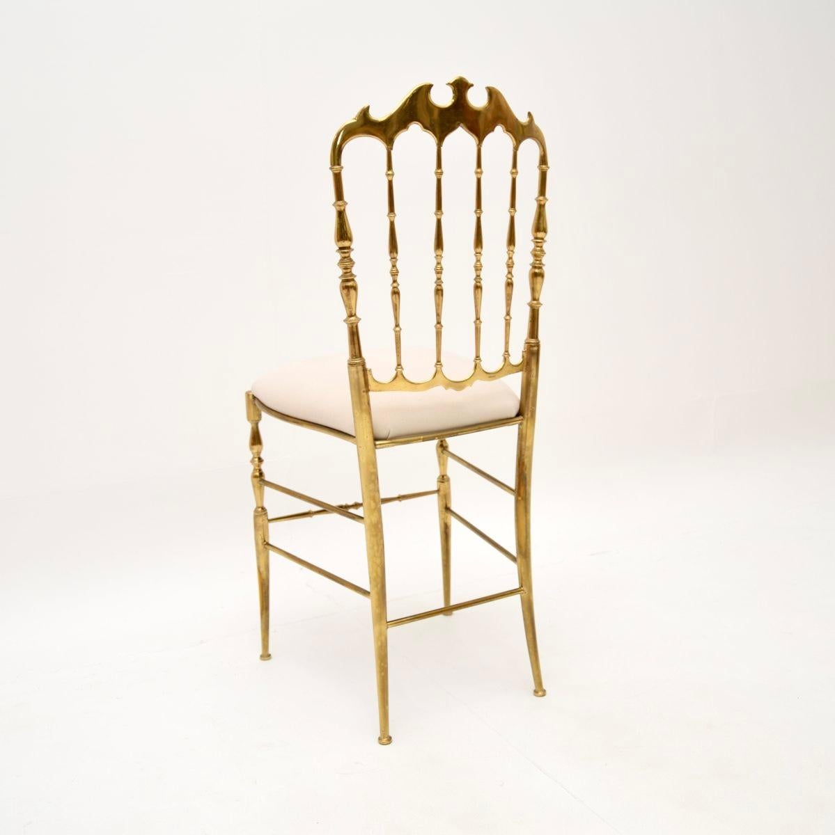 Set of Four Vintage Italian Chiavari Dining Chairs in Solid Brass 8