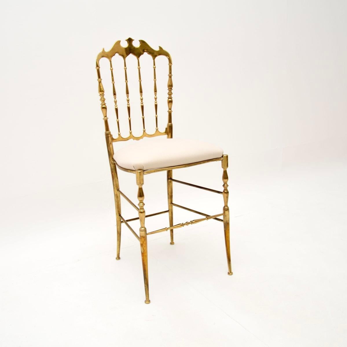 Set of Four Vintage Italian Chiavari Dining Chairs in Solid Brass 5