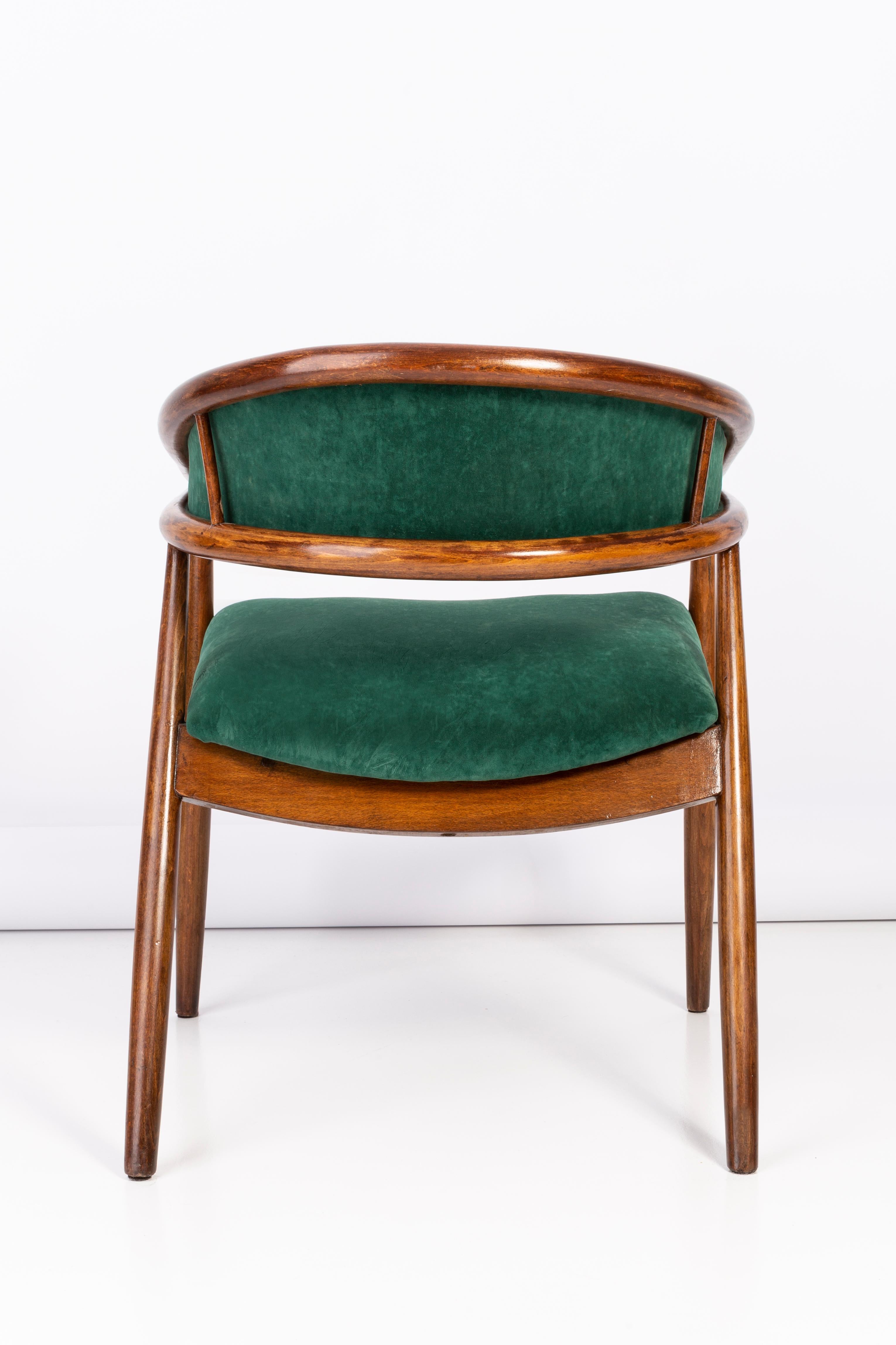 Set of Four Vintage James Mont Bent Beech Armchairs, Dark Green, Europe, 1960s For Sale 5
