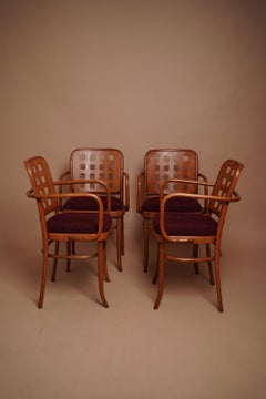 Set of Four Vintage Josef Hoffmann Prague 811 Chair Made by STOL Kamnik 1960s