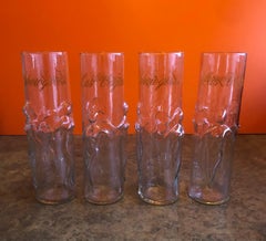 Set of Four Vintage Las Vegas Showgirls Figurative High Ball / Cocktail Glasses