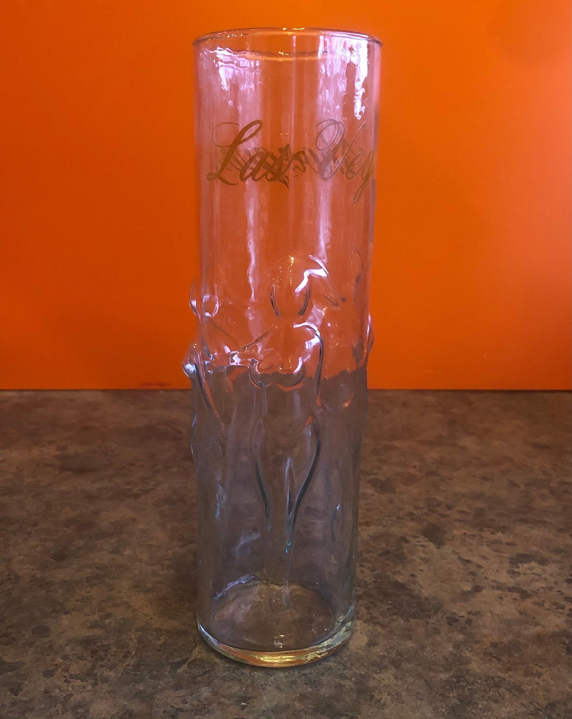 Set of Four Vintage Las Vegas Showgirls Figurative High Ball / Cocktail Glasses In Good Condition For Sale In San Diego, CA