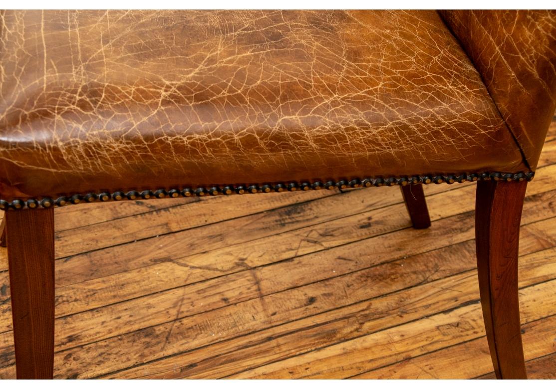 Set of Four Vintage Leather Dining Chairs 9