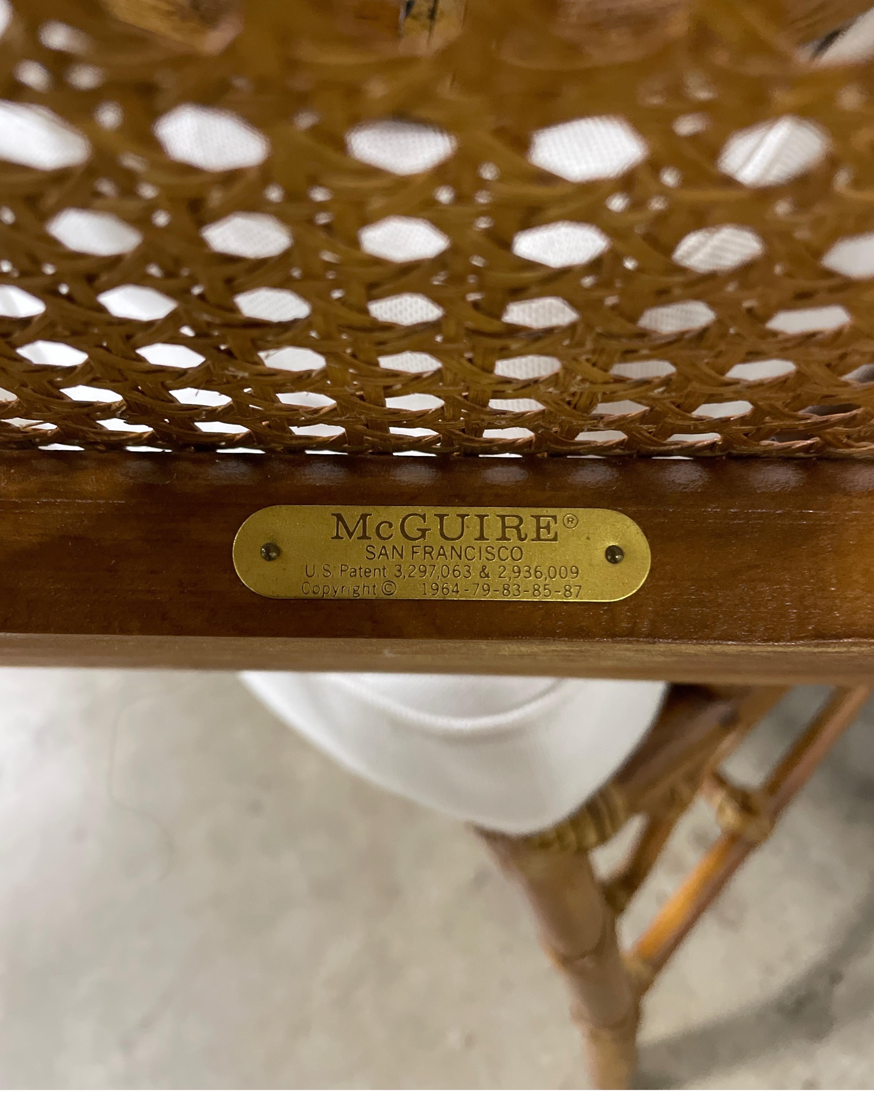 Set of Four Vintage Mc Guire Organic Cracked Ice Chairs 6
