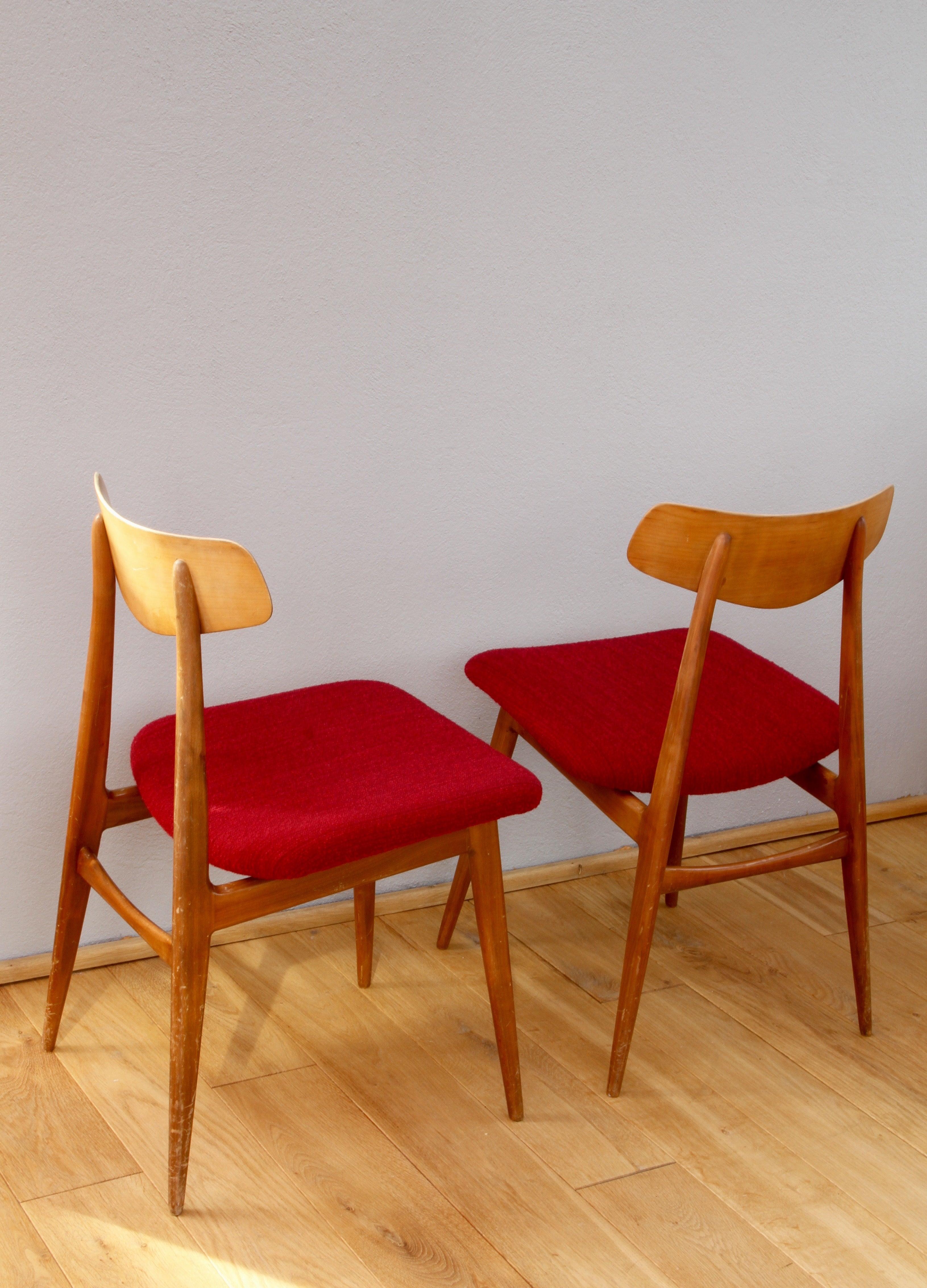 Set of Four Vintage Midcentury Dining Chairs or Stools by Habeo, circa 1950s In Fair Condition In Landau an der Isar, Bayern
