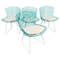 Set of Four Vintage Mid-Century Modern Dining Chairs by Harry Bertoia for Knoll