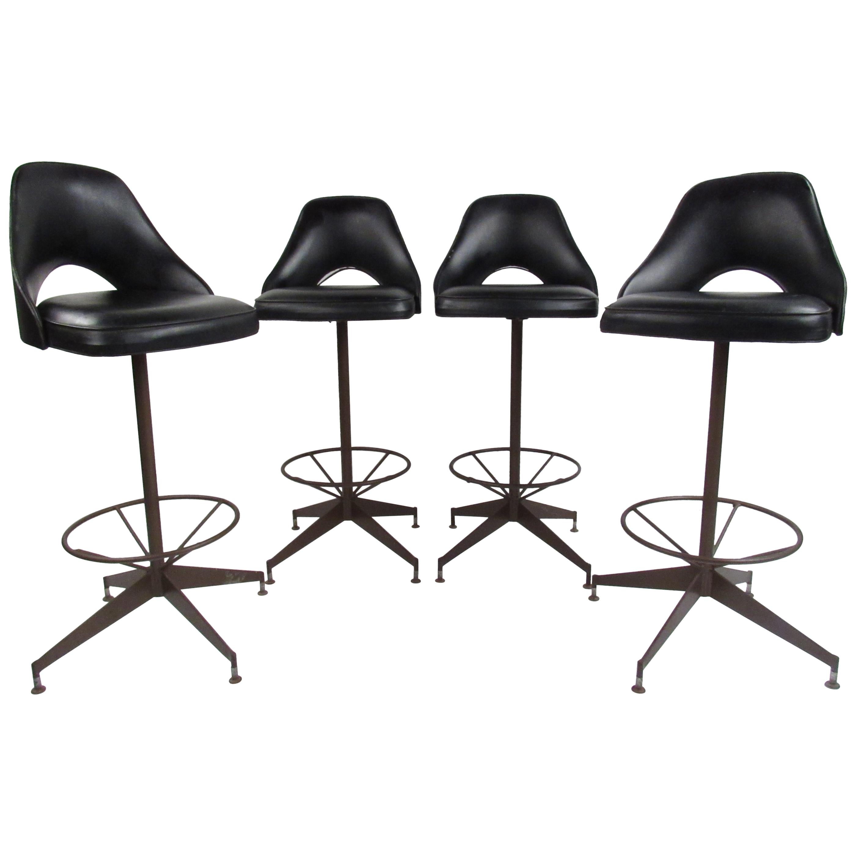 Set of Four Vintage Midcentury Antarenni Swivel Stools For Sale