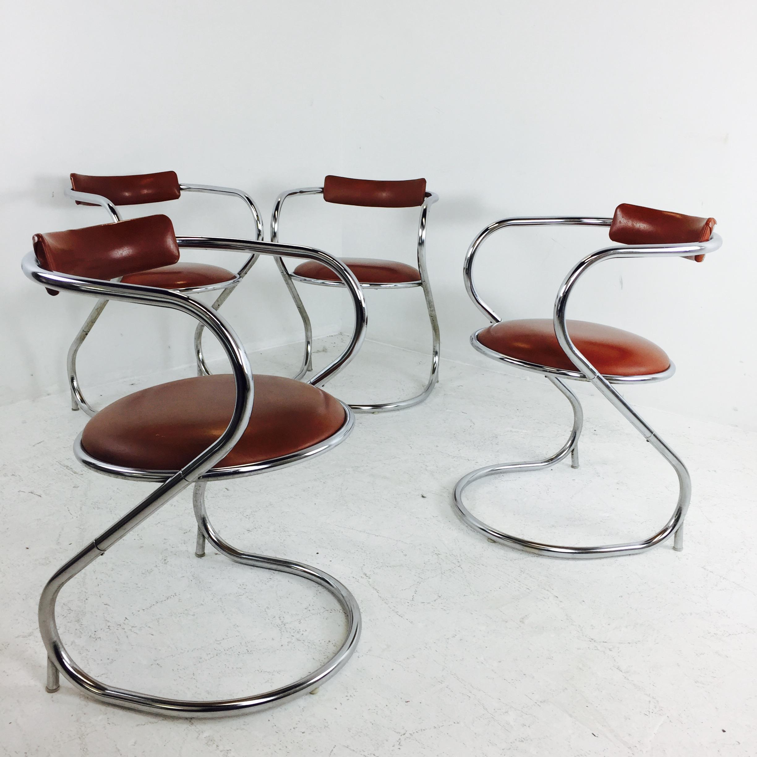 retro chrome dining chairs