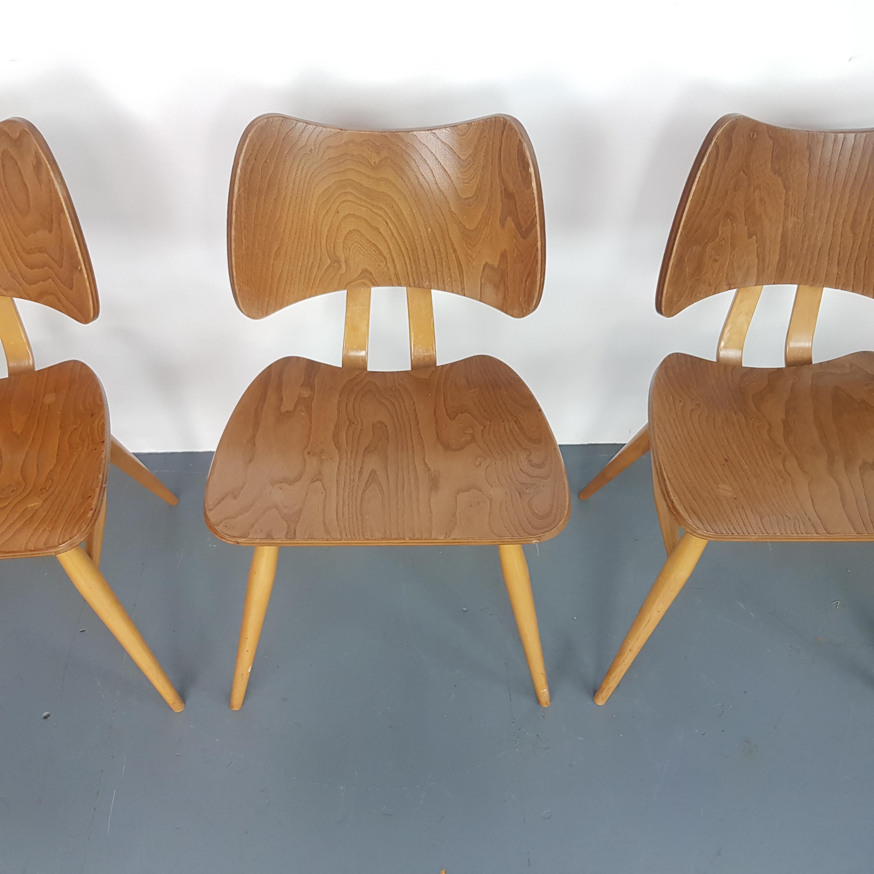 Set of Four Vintage Midcentury Ercol Butterfly Chairs For Sale 4